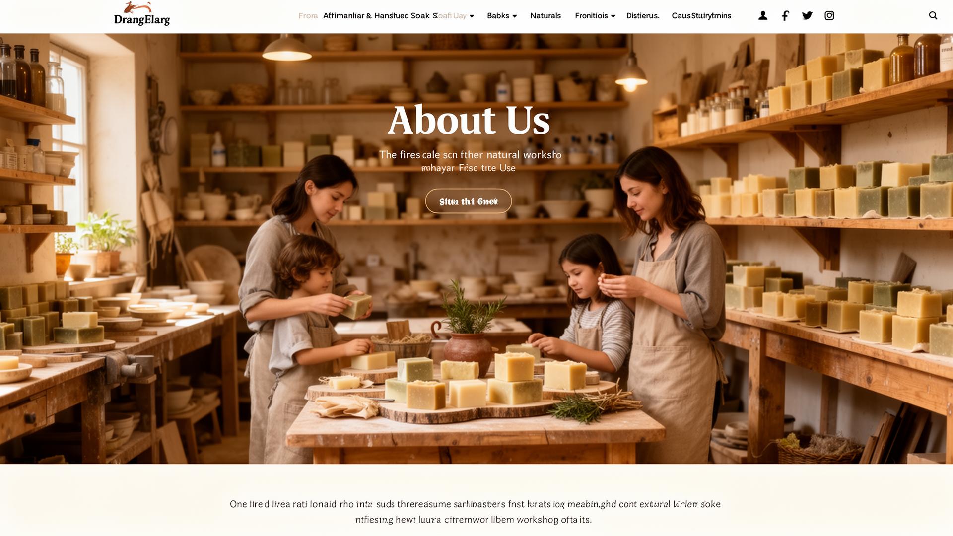 Artisan workshop with handmade soaps and natural products